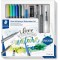 Staedtler Design Journey, Coffret aquarelle et lettrage mixte pour beaux-arts, Inclus feutres aquarellables et outils