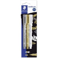 Staedtler Metallic Marker, Feutres a encre metallique pour loisirs creatifs et ecriture stylisee, Encre pigmentee a