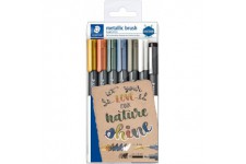 Staedtler Metallic Marker, Feutres metalliques a pointe pinceau pour loisirs creatifs et ecriture stylisee, Encre p