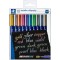 Staedtler Metallic Marker, Feutres metalliques a pointe biseau pour loisirs creatifs et ecriture stylisee, Encre pi