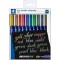 Staedtler Metallic Marker, Feutres metalliques a pointe biseau pour loisirs creatifs et ecriture stylisee, Encre pi