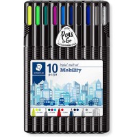 Staedtler Triplus Mobilite, Trousse portative tout-en-un pour le teletravail, etui chevalet avec feutres et stylos p