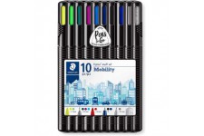 Staedtler Triplus Mobilite, Trousse portative tout-en-un pour le teletravail, etui chevalet avec feutres et stylos p