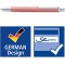 Staedtler Triplus 444, Stylo-bille triangulaire rose de haute qualite, Encre de couleur bleue et pointe de taille moy