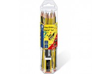 Staedtler Noris Anniversaire, Crayons a papier HB en bois de haute qualite, Pot en plastique de 12 crayons avec 1 m