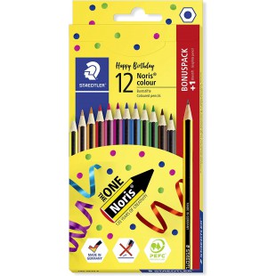STAEDTLER Crayons de couleur Noris Colour, haute resistance a  la rupture, forme hexagonale, surface souple, materiau WOPEX, kit