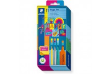 STAEDTLER Lot de stylos dans les couleurs Happy Colors, 2 surligneurs, 3 feutres, 3 feutres, 3 feutres, 3 crayons de couleur, 2 