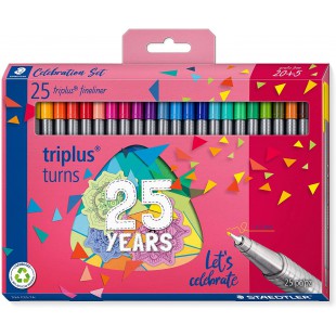 STAEDTLER - Triplus fineliner 334 - Etui carton 25 feutres pointe superfine 0,3 mm assortis - 20+5 Offerts - Edition Triplus Ann