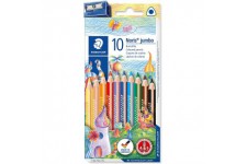Staedtler 128NC10 Pack de 10 Crayons de couleur triangulaires Assortis + Taille crayon