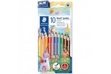 Staedtler 128NC10 Pack de 10 Crayons de couleur triangulaires Assortis + Taille crayon