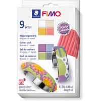 STAEDTLER Pate a  modeler FIMO Soft 8023 C8-1P - 12 demi-blocs de 25 g - Couleurs tendance assorties