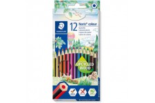 STAEDTLER - Noris Colour 185 - Etui Carton - Crayons de couleur - Assortiment 12 couleurs - Bois upcycle - â€Ž185 C12