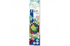 STAEDTLER - Noris Colour 185 - Crayons de couleur - Assortiment de 6 couleurs - Bois upcycle - â€Ž185 C6