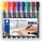 Staedtler Lumocolor Marqueur permanent a pointe biseautee, resistant a l'eau et aux frottements, sechage rapide, St