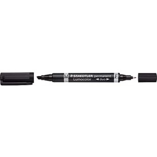 Staedtler 348 B-9 Marqueur permanent Lumocolor duo - Rechargeable, 0,6 mm et 1,5-4 mm Noir