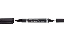 Staedtler 348 B-9 Marqueur permanent Lumocolor duo - Rechargeable, 0,6 mm et 1,5-4 mm Noir