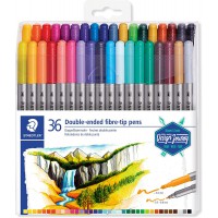 Staedtler Feutres a double pointe pour ecriture et coloriage, Pointe fine de 0.5-0.8 mm et pointe compacte extra-lar