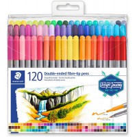 Staedtler Feutres a  double pointe pour ecriture et coloriage, Pointe fine de 0.5-0.8 mm et pointe compacte extra-large de 3 mm,