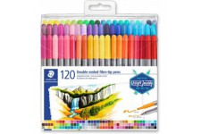 Staedtler Feutres a  double pointe pour ecriture et coloriage, Pointe fine de 0.5-0.8 mm et pointe compacte extra-large de 3 mm,