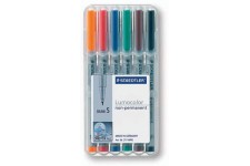 STAEDTLER® Lot de 6 stylos OH Lumocolor® 311, S non permanent, 0,4 mm, couleur de la tige: gris, couleur de l'encre (6 pieces), 