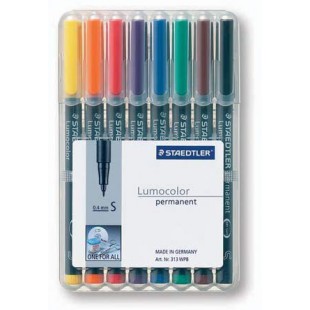 STAEDTLER® Stylo OH Lumocolor® 313, S, permanent 0,4 mm, couleur de la tige: noir, couleur de l'encre (8 pieces), vous recevrez 