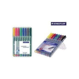 Staedtler© Fein Stylo Stylet universel Lumocolor non permanents pour, M, Staedtler Boite avec 8 couleurs