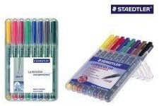 Staedtler© Fein Stylo Stylet universel Lumocolor non permanents pour, M, Staedtler Boite avec 8 couleurs