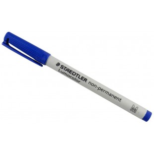 STAEDTLER Feutre pour retroprojection pointe moyenne encre soluble bleue