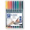 Staedtler Lumocolor 317, Feutres permanents a pointe moyenne pour toutes les surfaces, Sans xylene ni toluene, Set 