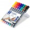 Staedtler Lumocolor 317, Feutres permanents a pointe moyenne pour toutes les surfaces, Sans xylene ni toluene, Set 