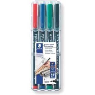 Staedtler 318 WP4 Etui de 4 Feutres Pointe 0,6 mm Assortis