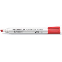 Staedtler Lumocolor marqueur pour tableaux blancs a  pointe biseautee, sechage rapide, pointe bloquee, encre de couleur rouge, L