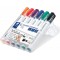 Staedtler 351 B WP6 ST Lumocolor Set de 6 Marqueurs pour tableau blanc effacable a  sec pointe biseautee 2 a  5 mm Couleurs Inte