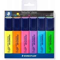 Staedtler 364 WP6 Textsurfer Classic, Surligneurs Fluorescents De Haute Qualite Resistants Aux Uv, Pointe Biseautee De 1 a€ 5 Mm