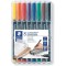 Staedtler Lumocolor 318, Feutres permanents a  pointe fine pour toutes les surfaces & Lumocolor Permanent, Feutres noirs indeleb