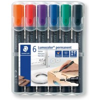 Lumocolor 352 - Etui Chevalet Staedtler Box 6 Marqueurs Permanents Pointe Ogive 2 Mm Assortis