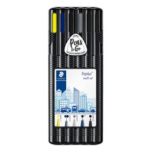 Staedtler Triplus Mobile Office, Trousse portative tout-en-un pour l'ecriture, etui chevalet avec feutres et stylos 