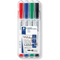 Staedtler 341 WP4 Etui de 4 Marqueurs pour Tableaux Blanc Pointe Ogive 1 a  2 mm Assortis