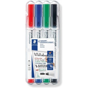 Staedtler 341 WP4 Etui de 4 Marqueurs pour Tableaux Blanc Pointe Ogive 1 a  2 mm Assortis