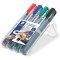 Staedtler 350 WP4 Etui de 4 Marqueurs permanents Pointe Biseau 2 a  5 mm Assortis