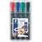 Staedtler 352 WP4 Etui de 4 Marqueurs permanents Pointe Ogive 2 mm Assortis