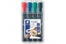 Staedtler 352 WP4 Etui de 4 Marqueurs permanents Pointe Ogive 2 mm Assortis