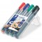 Staedtler 352 WP4 Etui de 4 Marqueurs permanents Pointe Ogive 2 mm Assortis