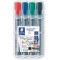 Staedtler 356 BWP4 Etui de 4 Marqueurs pour Tableaux papier Pointe Biseau 2 a  5 mm Assortis