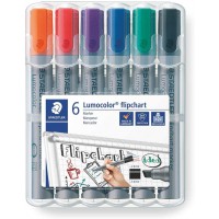 Staedtler 356 BWP6 Etui de 6 Marqueurs pour Tableaux papier Pointe Biseau 2 a 5 mm Assortis