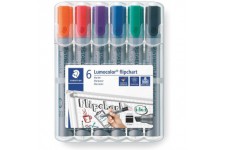 Staedtler 356 BWP6 Etui de 6 Marqueurs pour Tableaux papier Pointe Biseau 2 a 5 mm Assortis