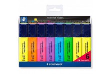 Staedtler 364 A WP8 ST Textsurfer classic Set de 8 Surligneurs resistant aux UV pointe biseautee 1 a 5 mm Couleurs f