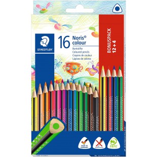STAEDTLER Crayons de Couleur Noris Colour 187 C12P1 (resistance a  la Rupture Accrue, Forme Triangulaire, Design Attrayant, Surf