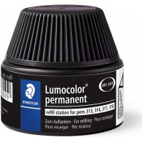 Lumocolor 487 17 - Flacon Recharge 15 Ml Pour Feutres Permanents 313/314/317/318 Noir
