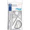 Staedtler Noris 550, Compas scolaire de precision a  reglage rapide et micrometrique & Polybag 1 Set De Geometrie Flexible Et In